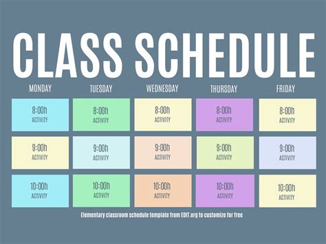 Class Schedules To Customize Online In 2021 School Schedule Class