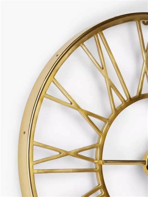 John Lewis And Partners Large Roman Numeral Skeleton Wall Clock 90cm Gold