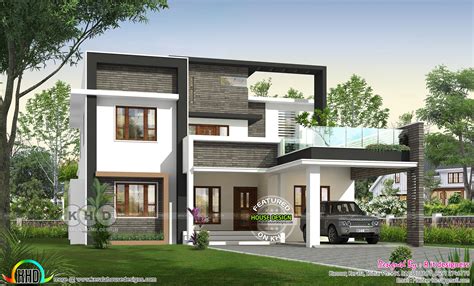 4 Bedroom 3250 Sq Ft Modern House Plan Kerala House Design Modern