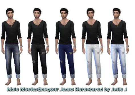 Male Movies Hangout Jeans Retextured At Julietoon Julie J Sims 4