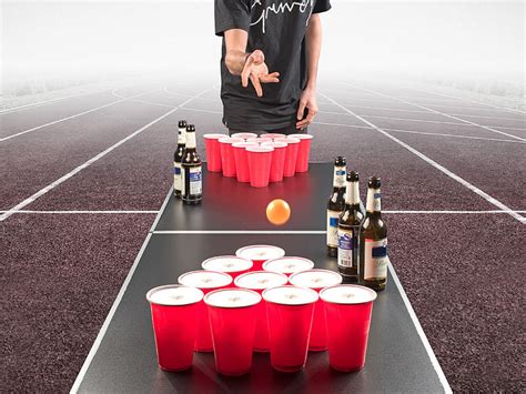 Infactory Beer Pong Trinkspiel Set Bier Pong Mit 24 Bechern Je 450 Ml