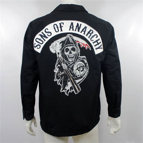 Sons Of Anarchy Long Sleeve Shirt Top Rocker Patch Merch2rock