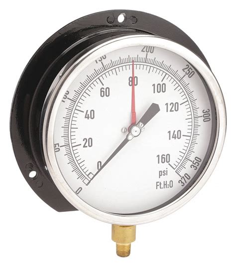 Grainger Approved Pressure Gauge Altitude 0 To 370 Ft Wc 6 In Dial