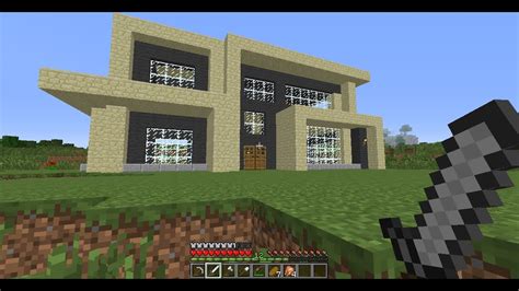 Use thicker cobblestone walls for creeper blast resistance. Minecraft Vanilla Survival Episode 4- Modern House! - YouTube