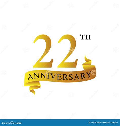 Ribbon Anniversary 22th Years Logo Vector Illustration Cartoondealer