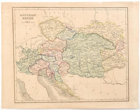 1850 Ausztria Magyarország Térképe Map Of Austria Hungary Darabanth