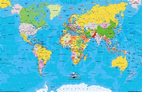 Mapas Planisferio Politico Con Nombres Color Mundo Pinterest Images