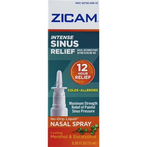 Zicam Maximum Strength No Drip Liquid Nasal Spray Menthol And Eucalyptus
