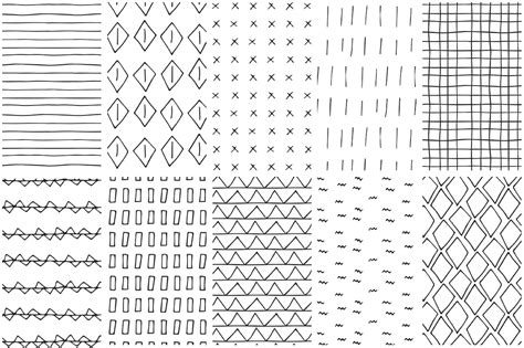 Simple Line Handdrawn Patterns 11191 Backgrounds Design Bundles