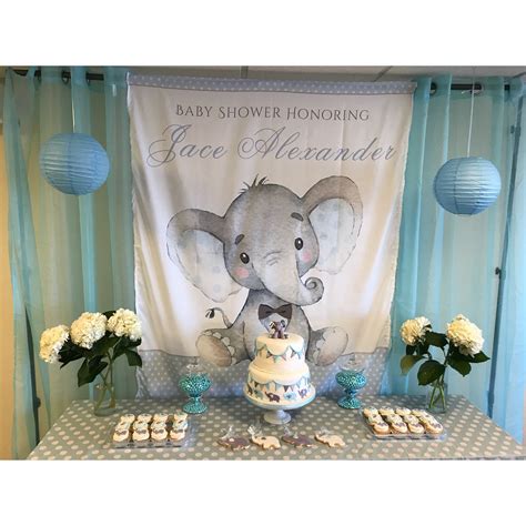 Baby Boy Elephant Theme Shower 🐘💙 Elephant Baby Showers Elephant
