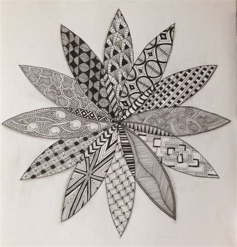 Pattern zentangle patterns doodle inspiration doodle patterns lettering doodles pattern steps flower drawing sketch book. Flower Zentangle MMK | Mary jo | Pinterest