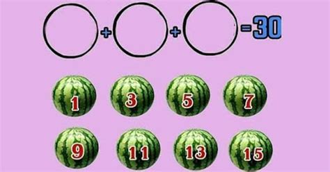 Answer of the puzzle select 3 balls and put into the circles is : Select Any 3 Watermelons And Make The Sum 30 - Let Me Share