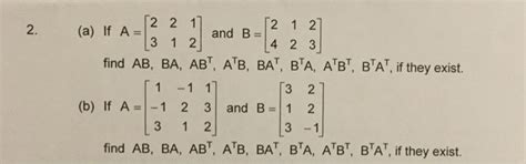 solved if a and b find ab ba ab t a tb