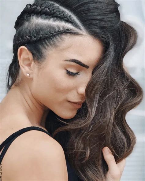 Trenzas Pegadas Con Cabello Suelto Nunca Pasan De Moda Vibra