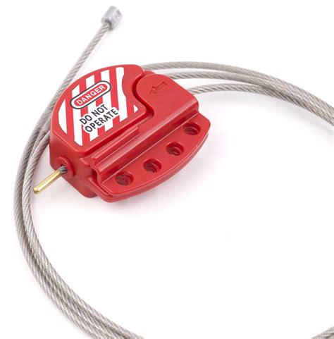 TRADESAFE Lockout Tagout Cable Lock. Adjustable Steel Vinyl Coated