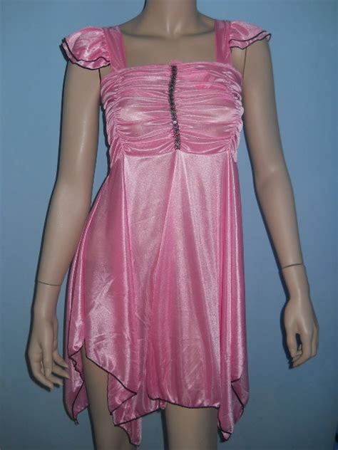 Fashion Care U L Sexy Satin Ruffle Sequins Pink Stylist Sleepwear
