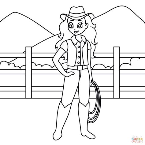 cowgirl coloring page free printable coloring pages