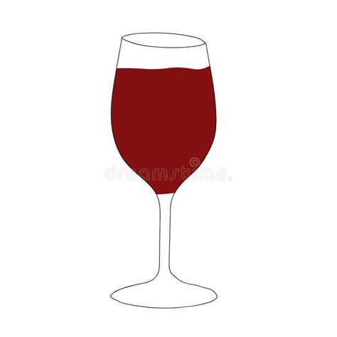 Glass With Red Wine Vector Doodle Illustration For Design Red Wine Stock Vector Illustration