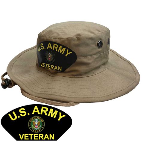 Us Army Veteran W Crest Boonie Hat Limited Issue In Khaki