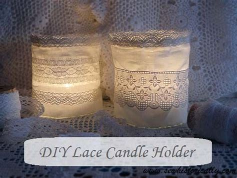 Diy Lace Candle Holder Tutorial Sew Historically Diy Lace Candle