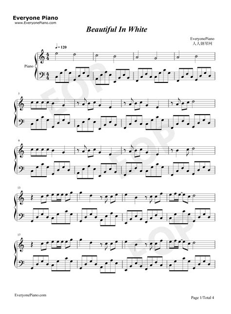 Beautiful in White-Westlife Stave Preview