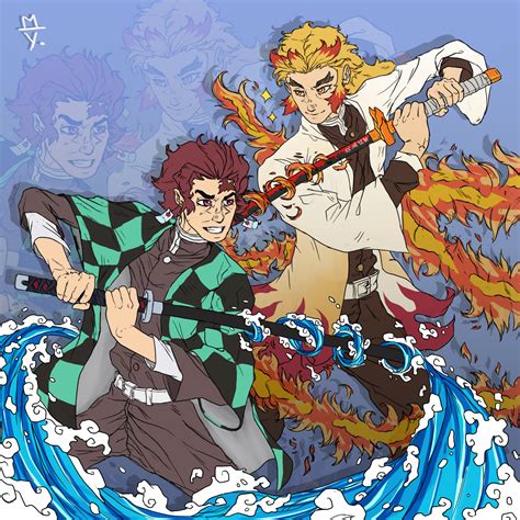 Young Might - Tanjiro Kamado and Kyojuro Rengoku