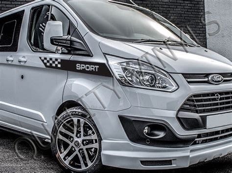 For 2pcspair Ford Transit Custom Sport Decals Side Racing Stripes