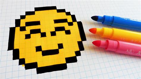 3/3 share it on # step. Handmade Pixel Art - How To Draw a Emoji #pixelart - YouTube