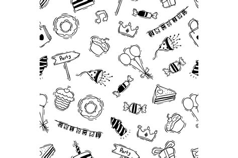 Birthday Icons In Seamless Pattern Graphic By Padmasanjaya · Creative Fabrica