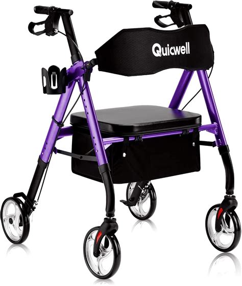 Buy Quicwell Heavy Duty Rollator Walker With Large Paded Seat