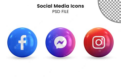 Premium Psd 3d Social Media Icons Pack
