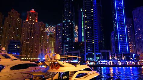 Dubai Marina At Night Youtube
