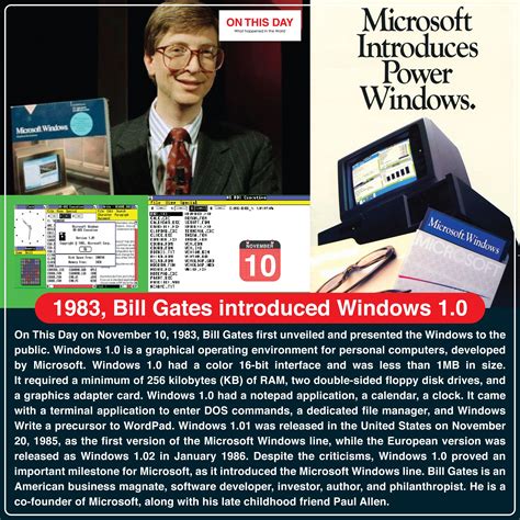 1983 Bill Gates Introduced Windows 10 Rthisdayinhistory