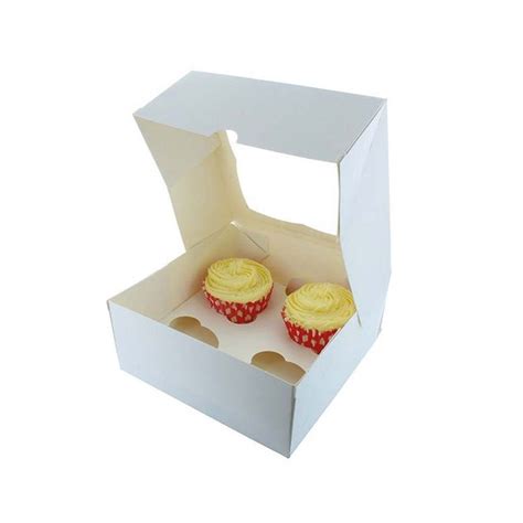 Window Cupcake Boxes 10 X 10 X 5 White Window Cupcake Box With 6 Slot Reversible Insert 10