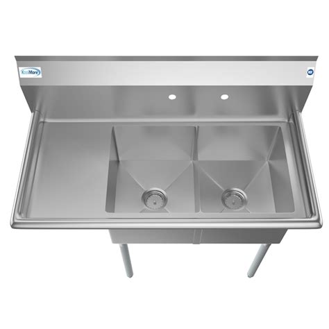 Koolmore 43 In 2 Compartment Commercial Stainless Steel Sink At