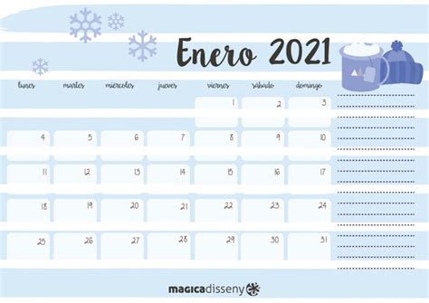 Calendario Enero 2021 Magicadisseny
