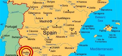 Spain Map Seville Time Zones Map
