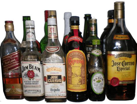 Download Collection Of Alcohol Bottles Transparent Png Stickpng