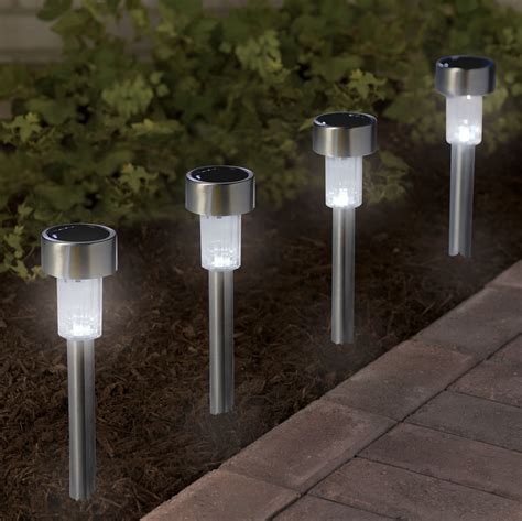 8 Pack Stainless Steel Outdoor Led Solar Garden Stake Lights Tanga