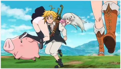 An Anime Panty Shot From The Series Seven Deadly Sins Princess Elizabeth Was Carried By Sir