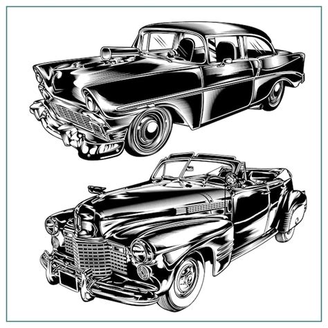 Premium Vector Set Vintage Cars Illustration Graphic Vol 4