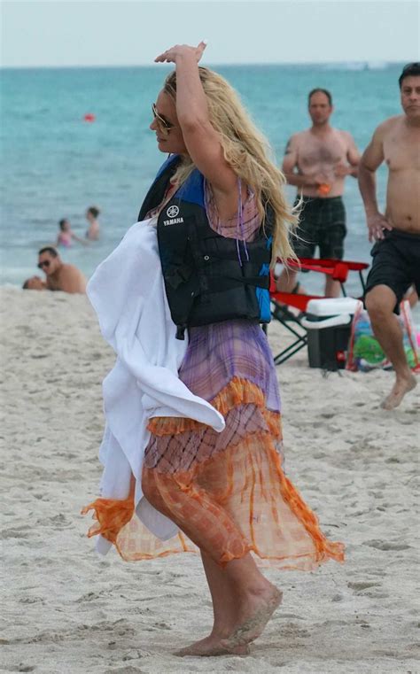 Britney Spears Takes A Jet Ski Ride On The Beach In Miami