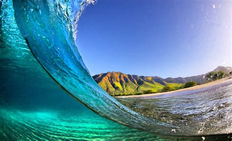 Beaches Mountains Kauai Island Water Surf Crystal Beautiful Summer