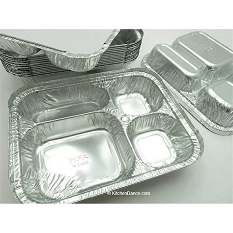 Disposable Aluminum 4 Compartment Tv Dinner Trays With Board Lid By