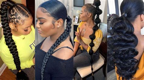 Trendy Ponytail Hairstyles For Black Women 💥 Cute Ponytail Hairstyles