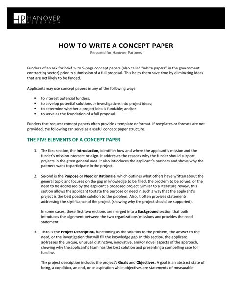 How To Write A Concept Paper