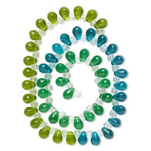Bead Glass Facet Mixed Colors X Mm Faceted Teardrop Sold Per