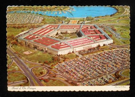 1968 Aerial View The Pentagon Tons Of Cars Arlington Va Postcard