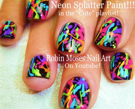 Robin Moses Nail Art Color Dripping Nail Design Splatterpaint