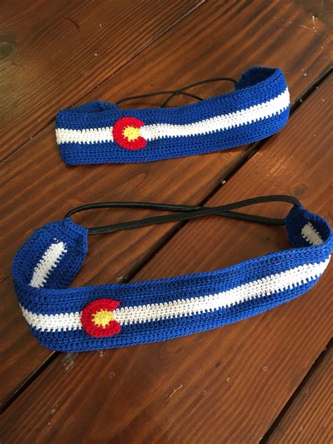 One colorado flag unisex headband, with an internal band to ensure a perfect fit. Colorado pride headbands. Crocheted from #10 cotton thread ...